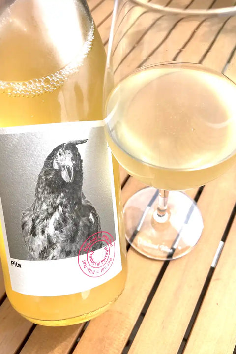 Casa de Mouraz - Pita Pet Nat 2023 bottle and glass - Natural Wine Dealers