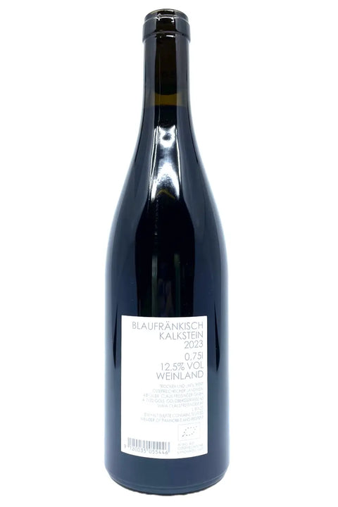 Claus Preisinger Blaufränkisch Kalkstein 2023 back label - Natural Wine Dealers