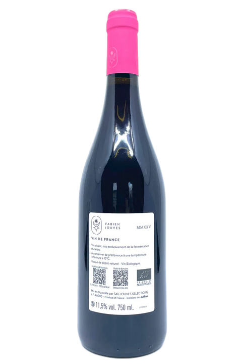 Back label of the bottle of Fabien Jouves Tu Vin Plus aux Soiree 2025 - Natural Wine Dealers