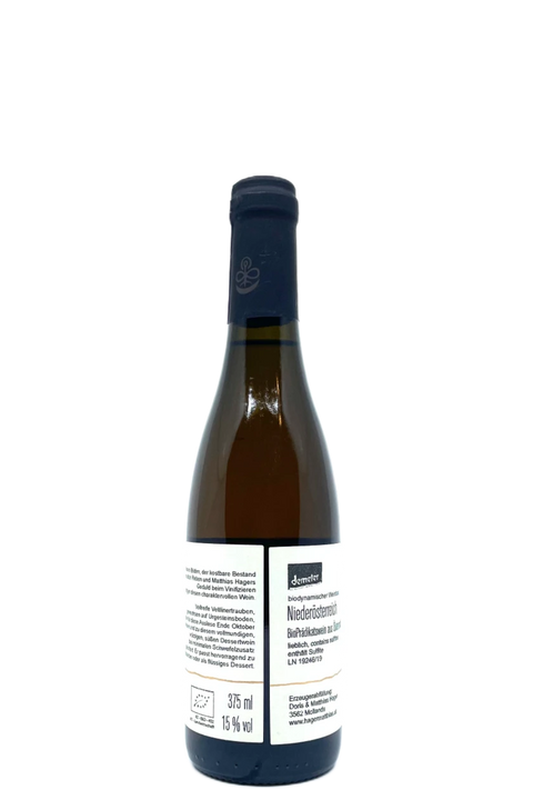 Back label of a bottle of Hager Matthias Grüner Veltliner Auslese 2017 - Natural Wine Dealers