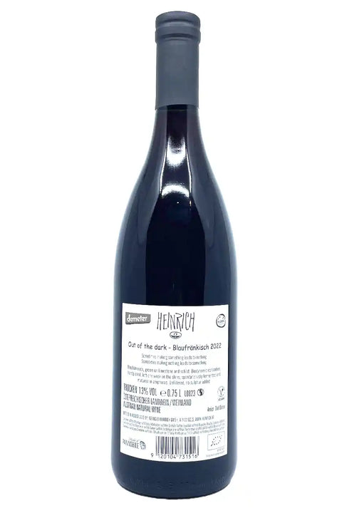 Heinrich Out of Dark 2022 back label - Natural Wine Dealers