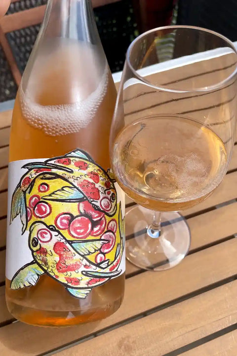 Muller Koeberle Marianne Rosé 2018 bottle and glass - Natura Wine Dealers