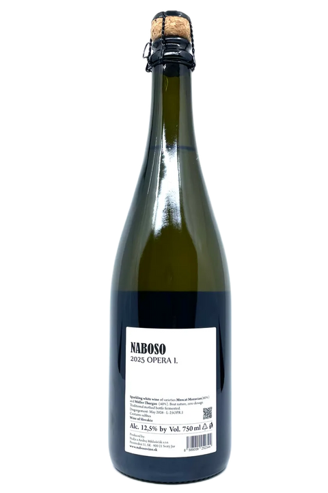 Back label of the bottle of Naboso Opera I 2025 bottle - Natural Wine Dealers