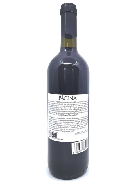 Pacina 2013 back label