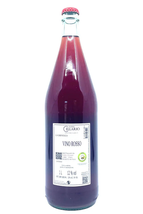 Poderi Cellario La Grinozza 2024 back label - Natural Wine Dealers