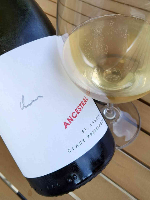 Bottle and glass of Claus Preisinger Ancestral 2023 - Natural Wine Dealers