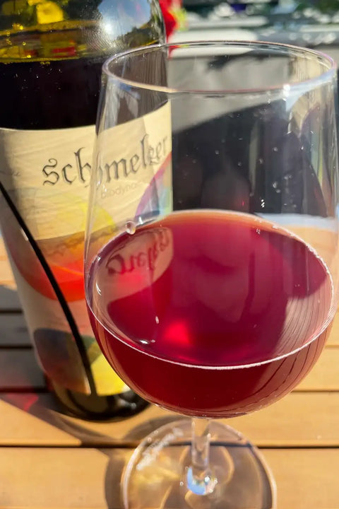 Schmelzer Bicolor 2024 bottle and glass - Natural Wine Dealers