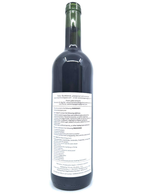 Vinos Ambiz Garnacha 2018 back label