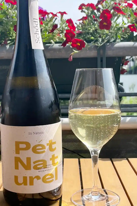 Weingut Schödl Pet Naturel bottle and glass - Natural Wine Dealers