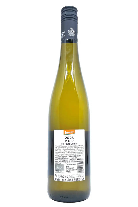 Wimmer Czerny Hefeabstich PUR 2023 back label - Natural Wine Dealers