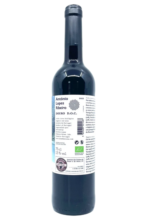 Back label of a bottle of Casa de Mouraz Antonio Lopes Ribeiro - Douro 20202- Natural Wine Dealers