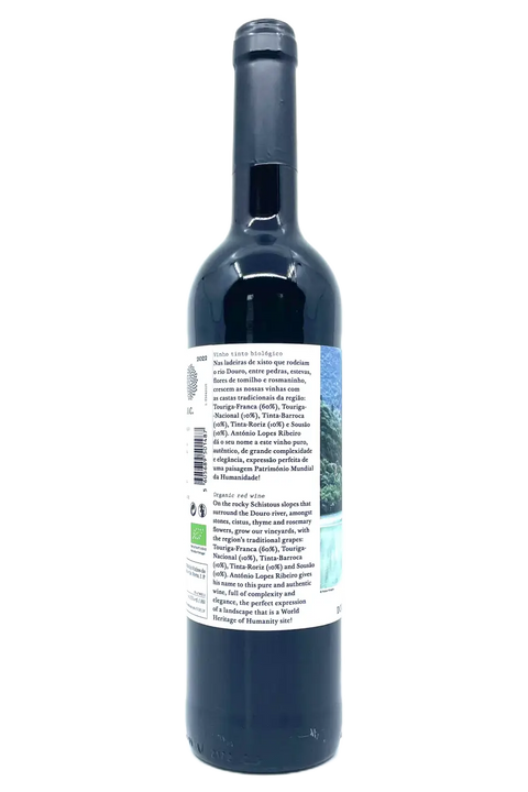 Back label of the bottle of Casa de Mouraz Antonio Lopes Ribeiro - Douro 20202- Natural Wine Dealers