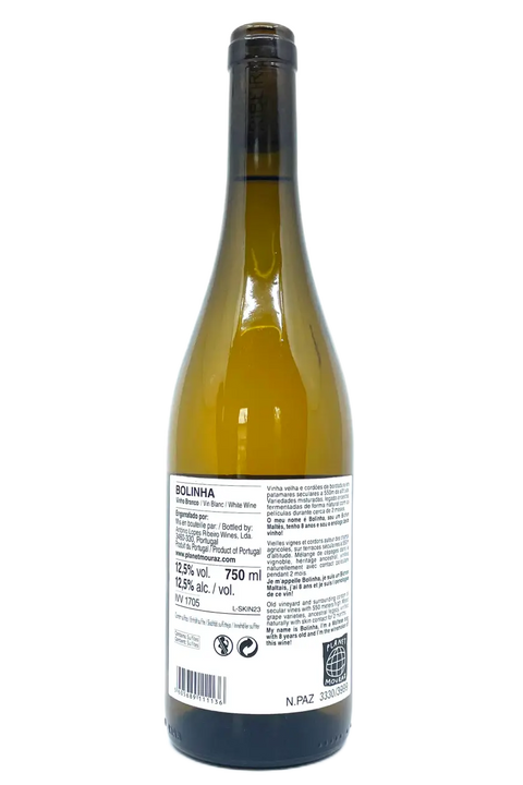 Back label of the bottle of Casa de Mouraz - Bolinha 2023 - Natural Wine Dealers