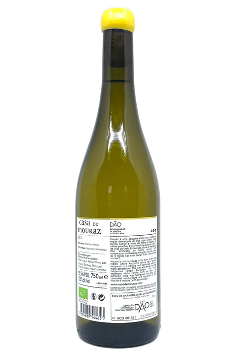 Back label of the bottle of Casa De Mouraz Encruzado 2023 - Natural Wine Dealers
