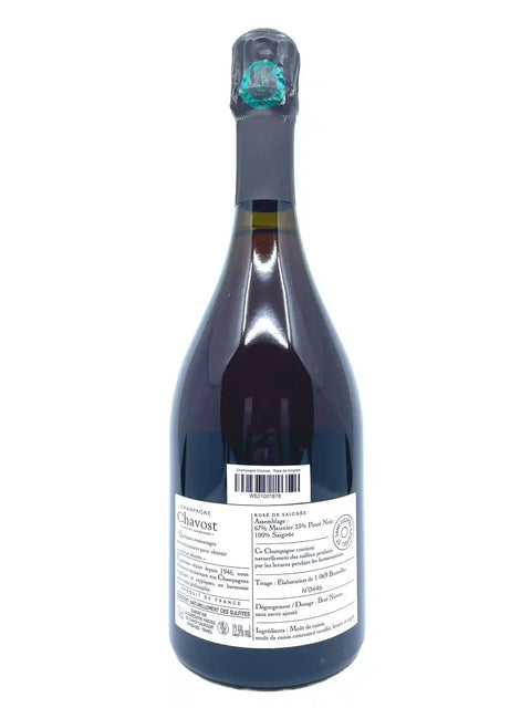Champagne Chavost Rosée de Saignée back label