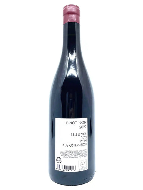 Claus Preisinger Pinot Noir 2022 back label