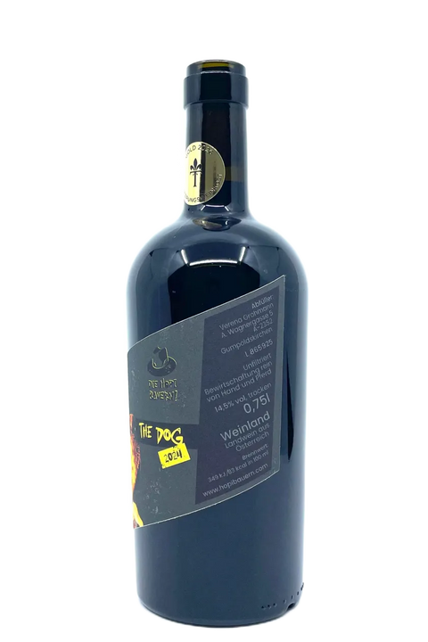 Back label of the ceramic bottle of Die Hopi Bauern The Dog 2024 - Natural Wine Dealers