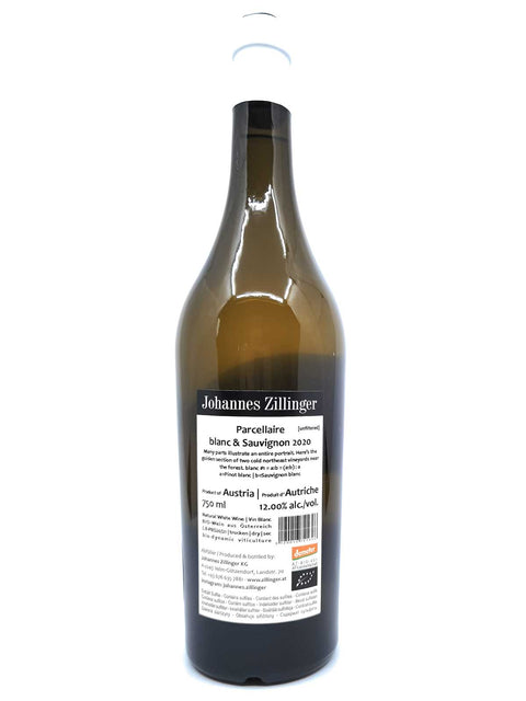 Johannes Zillinger Parcellaire blanc sauvignon back label
