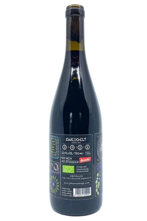 Back label of bottle of Johannes Trapl Zweigelt 2022 - Natural Wine Dealers