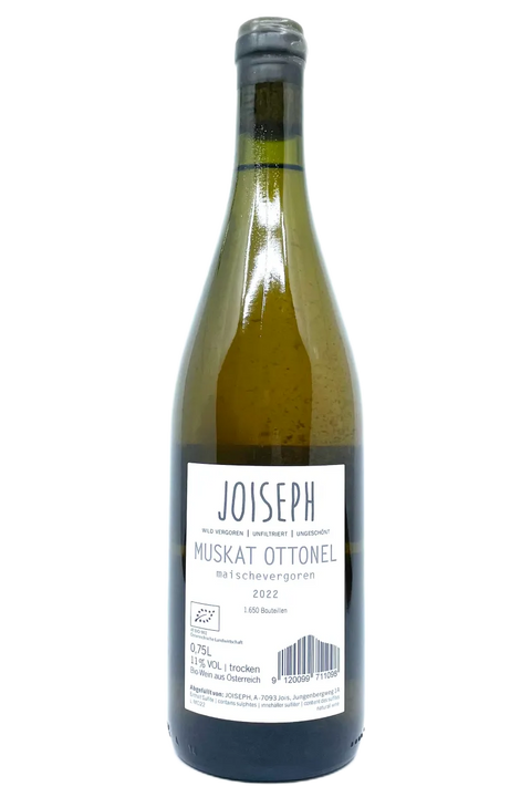 Back label of the bottle of Joiseph Muskat Ottonel 2022 - Natura Wine Dealers