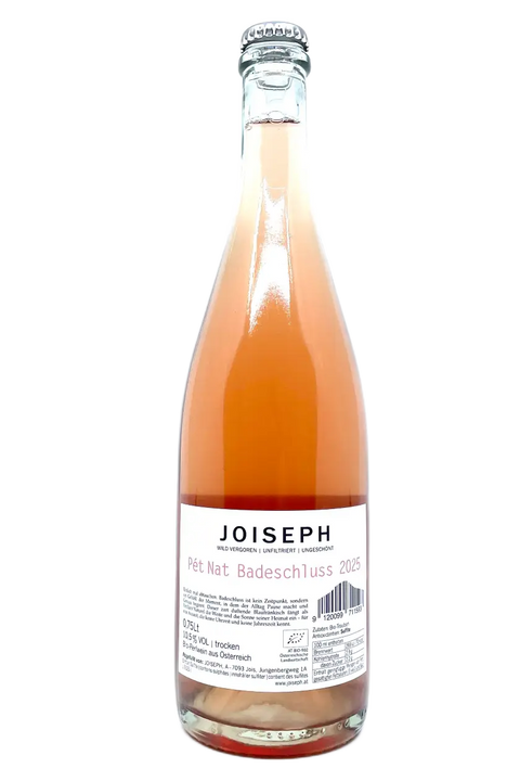 Back label of the bottle of Joiseph Pet Nat Badeschluss 2025 - Natural Wine Dealers
