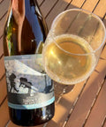 Wine bottle and wine glass of Kamara Winery Shadow Play White 2024 - Natural Wine Dealers