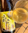 Bottle of wine and glass of wine of Kamara Winery Stalisma White 2024 - Natural Wine Dealers