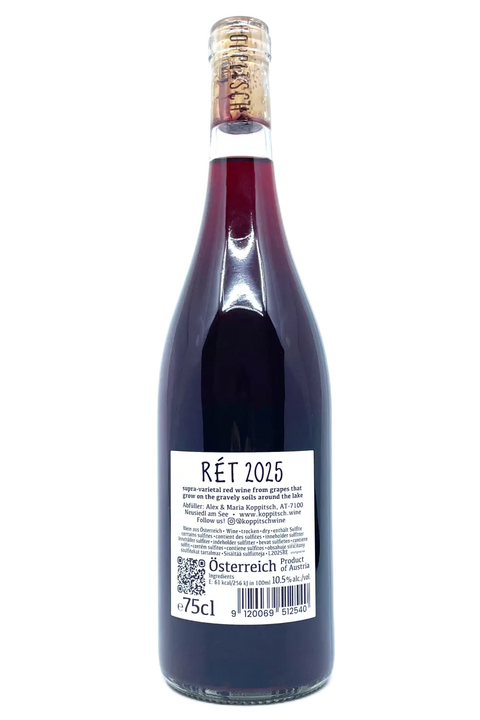 Label of the bottle of Ret from Koppitsch 2025 - Natural Wine Dealers