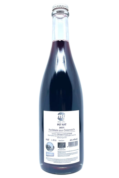 Back label of the bottle of Michael Gindl Bubbles 2021 - Natural Wine Dealers