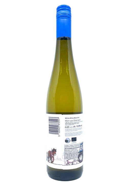 Back label of the bottle of Michael Gindl Michi's Farm White 2024- Natural Wine Dealers