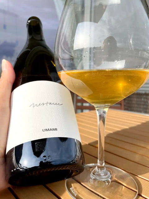 Milan Nestarec UMAMI 2019 bottle with glass