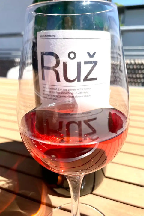 Bottle and Glass of Milan Nestarec RUZ 2025 - Natural Wine Dealers