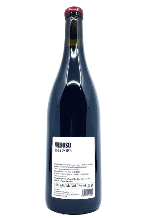 Back label of Naboso Zore 2024 - Natural Wine Dealers