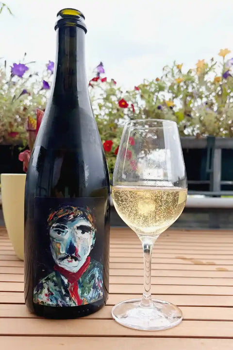 Bottle and glass of Naboso Opera 2024 bottle - Natural Wine Dealers