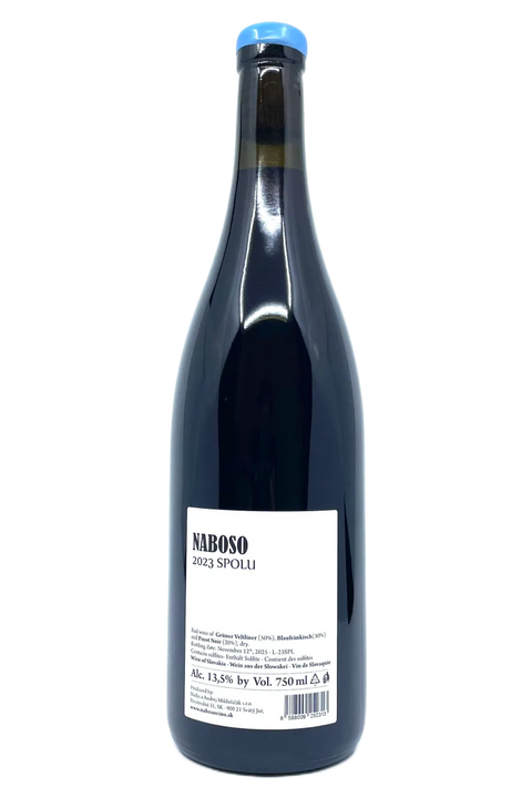 Back label of the bottle of Naboso Spolu 2023 - Natural Wine Dealers