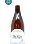 Bottle of Herbal Harmony non-alcoholic beverage with a white label on a white background - Natural Wine Dealers