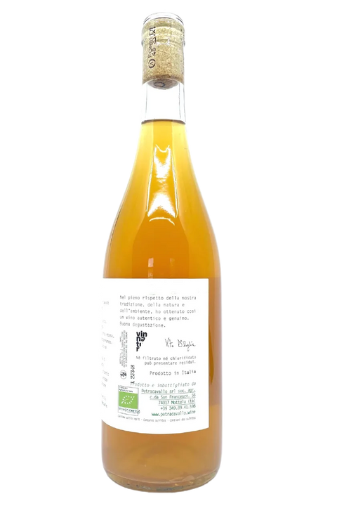 Back label of Petracavallo Bianco d'Alessano 2023- Natural Wine Dealers