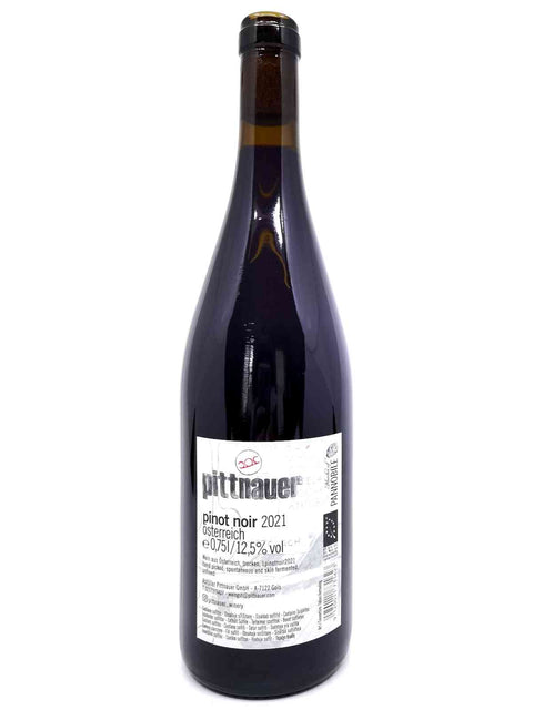 Pittnauer pinot noir vom Dorf 2021 back label