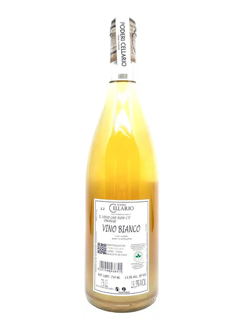 Poderi Cellario Il vino che non c e orange 2021 back label