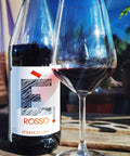 Poderi Cellario è Rosso bottle and glass