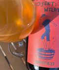 Bottle and glass of Projekt Wildtyp Lumpazi 2024 - Natural Wine Dealers
