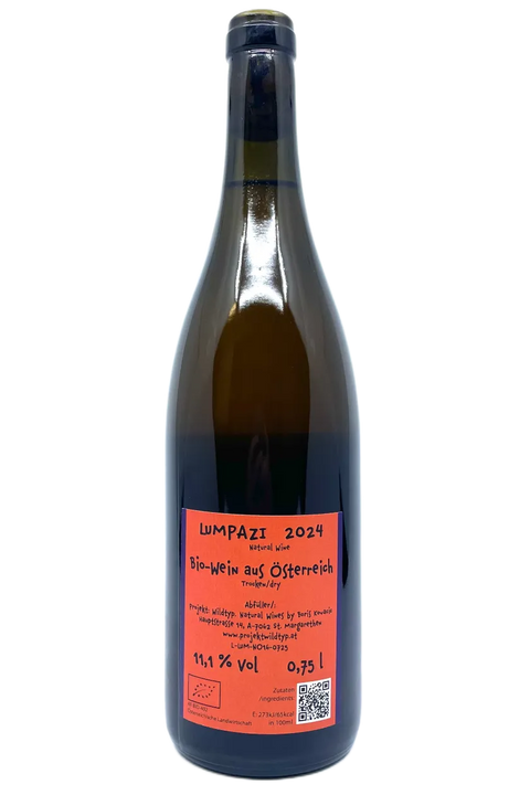 Back label of the bottle of Projekt Wildtyp Lumpazi 2024 - Natural Wine Dealers