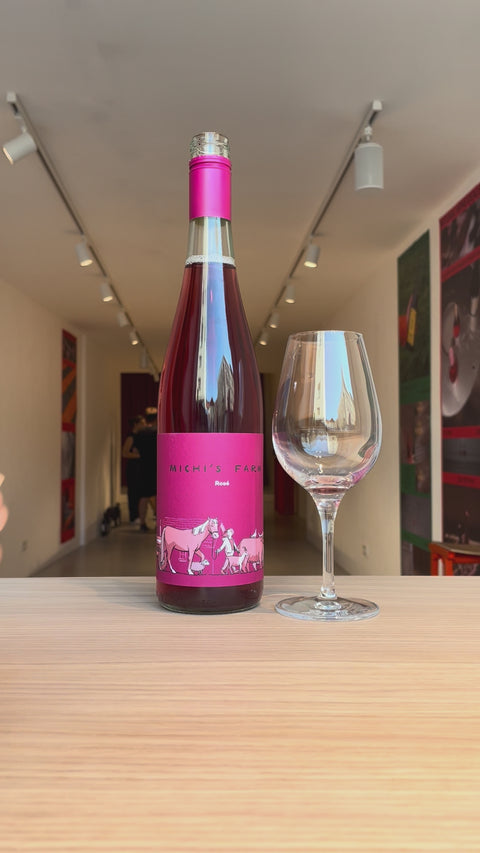 Pouring Michis Farm Rosé in the glass - Natural Wine Dealers